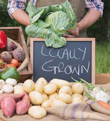 Local farmer with produce